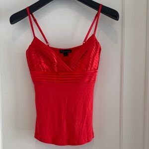 Vibrant Coral Red Camisole with Satin strappy Camisole Top